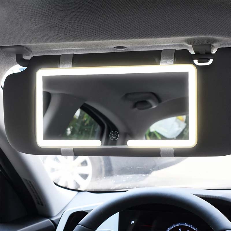 Car Visor Makeup Mirror with LED Light