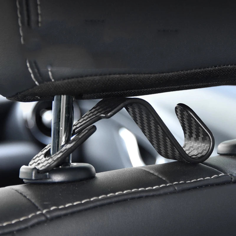 Carbon Fiber Car Seat Headrest Hooks (4Pcs)