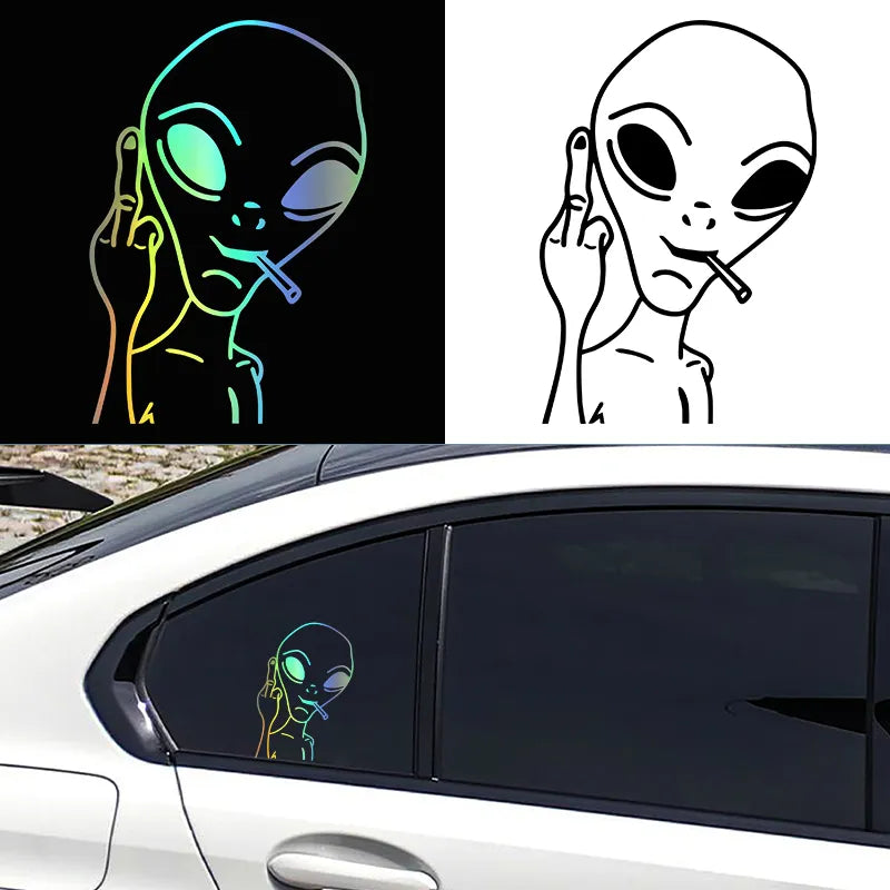 Funny Alien Car Exterior Decor Sticker